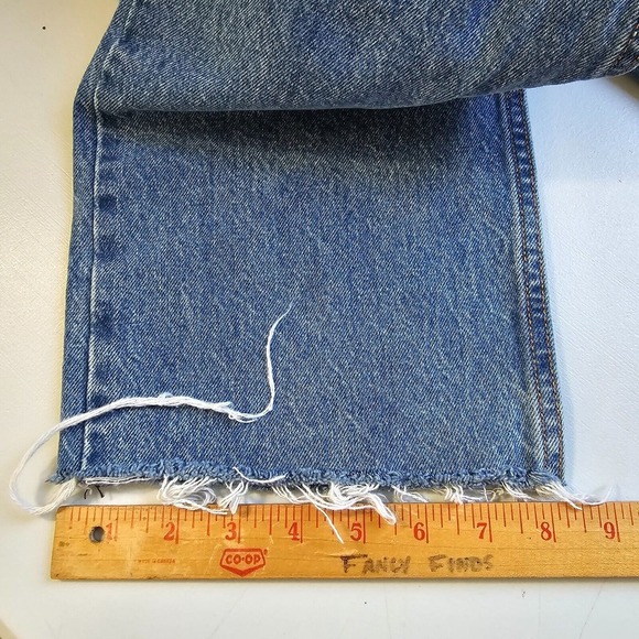 Revice Jeans Womens‎ 25 Blue Distressed Button Fly Raw Hem Straight - Picture 15 of 16